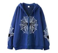 LuckyGGT Spider Web Zipper Women's Sweatshirt Street Fashion Spring Autumn Hoodie American Retro Casual Jacket