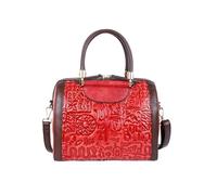 LuckyGGT Top Layer Cowhide Handbag Large Capacity Single Shoulder Crossbody Vintage Embossed Oracle Chinese Style Tote Bag