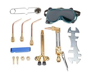 LuckyHigh Oxygen & Acetylene Cutting Torch Kit Gas Welder Set 12 PCS Welding and Cutting Tools with Welding Goggles, Cutting Nozzle & Attachment