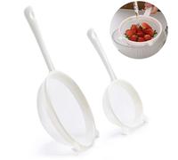 Luckyiren Kefir Strainer Set, 2-Size Plastic Non-Metal Sieve with Fine Mesh for Kefir Grains, Milk Kefir, Water Kefir & Kombucha - Durable, Food Grade & Easy Clean