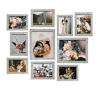 LUCKYLIFE Picture Frame Set 10-Pack, Gallery Wall Frame Collage with 8x10 5x7 4x6 Frames in Grey Finishes