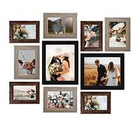 LUCKYLIFE Picture Frames Collage Wall Decor 10-Pack, Gallery Wall Frame Set with 8x10 5x7 4x6 Frames in 3 Different Finishes