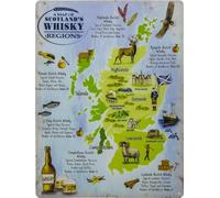 LuckyLinde 20x30cm - Tin Sign - Scotland Whisky Tour Map Decorative Sign