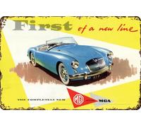 LUCKYLINDE MG MGA V1 Retro Tin Sign Suitable for MG Oldtimer Fans and Lovers, Workshop and Garages Sign, 20 x 30 cm