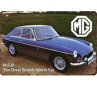 LUCKYLINDE MGB V2 Retro Tin Sign Suitable for MG Oldtimer Fans and Lovers, Workshop and Garages Sign, 20 x 30 cm