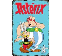 LUCKYLINDE Retro Tin Sign, Asterix and Obelix, French Cult Comic Series, Decorative Sign, 14 x 20 cm (Asterix & Obelix)