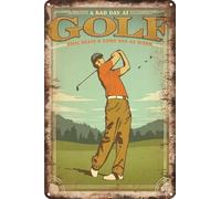 LUCKYLINDE Retro Tin Sign for Golf Enthusiasts and Golf Sports Fans (A Bad Day on the Golf Course is Better Than A Good Day in the Office)