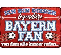 LUCKYLINDE Retro Tin Sign Suitable for Bayern Football Fans, Decorative Fan Item, Football Fan Gift, Weatherproof, 14 x 20 cm (Ich bin dieser eine Bayern Fan, von dem alle immer reden...)