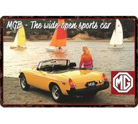 LUCKYLINDE Retro Tin Sign Suitable for MG Oldtimer Fans and Lovers, Workshop and Garages Sign, 20 x 30 cm - MGB V4