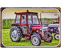 LUCKYLINDE - Tin Sign Suitable for Massey Ferguson Fans - Retro Vintage Car Tractor Sign, Workshop, Garage Decoration (20 x 30 cm)