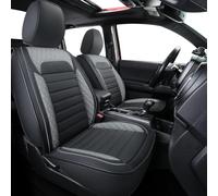 LUCKYMAN CLUB S08-QE Tacoma Seat Covers, Fit for 2005-2022 Tacoma Crew Cab with Water Proof Faux Leather(Full Set, Black&Gray)