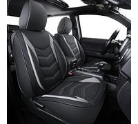 LUCKYMAN CLUB Tacoma Custom Seat Covers M9 Full Set, Fit 2005-2023 Tacoma Double/Crew Cab SR SR5 TRD Sport TRD Off-Road PreRunner Trims, with Waterproof Faux Leather (Full Set, Black-Gray)