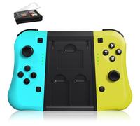 LuckyMoon Controller for Switch, Wireless L/R Controllers Compatible with Switch/Lite/OLED, 6-Axis Gyro, Dual V-ibration, Joystick, Quick Pairing, Rechargeable, a Holder