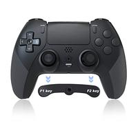 LuckyMoon Wireless Controller for PS4, Gamepad Joystick Controller Compatible with PS4/Pro/Slim with Dual Vibration/6-Axis Gyro Sensor/Turbo/Programmable Buttons(Black)