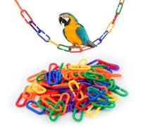 LuckyOpt 100 Pieces Plastic Chain for Birds, Colourful C-Clips Plastic Chain for Bird for Swinging Climbing, Chain Parrot Bird Toy for Sugar Gliders Parrot Bird (Multi-Colour)