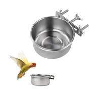 LuckyOpt 11 oz Bird Cage Feeding Bowl, Removable Hanging Metal Bird Bowls for Cage Prevent Tipping and Movement, Sturdy Small Animal Bowls for Hamsters, Parrots, Squirrels, Rabbits (10 x 4.5 cm)