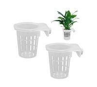 LuckyOpt 2Pcs Aquarium Plant Holder, Hollow design Hanging Aquarium Planter Cups with Hook, Aquariums Plants Baskets for Fish Tank Aquariums Hydroponics & Aquatic Plants (2Pcs)