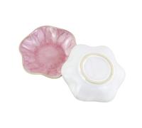 LuckyOpt 4 Inch Oven Changing Ceramic Small Tableware, Unique Artwork Lotus Leaf Bowl for Hamster Food Jewellery Display Sauce Decorative Ornament (Pink)