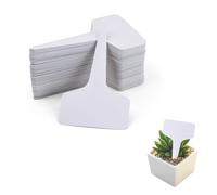 LuckyOpt 95 Pcs Plastic Plant Labels, White T-Type Plant Markers & Labels, 6x10 CM Plant Labels for Outdoor Plants Seeds, Seedling, Herbs Vegetable, Flower, Potted Plants (White)