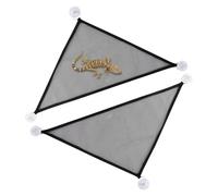 LuckyOpt Bearded Dragon Hammock, 2 Sets Breathable Reptile Mesh Hammock with Suction Cups, Reptile Accessories Hideout for Iguanas, Lizards, Geckos, Snakes, Chameleons (Black)