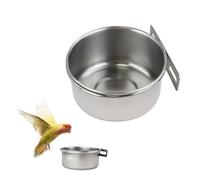 LuckyOpt Bird Cage Feeder, Detachable Hanging Metal Bird Bowls for Cage Prevent Tipping and Movement, Stable Birds Water Bowl Small Animal Bowls for Hamsters, Parrots, Squirrels, Rabbit (A)