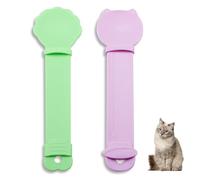 LuckyOpt Cat Strip Squeeze Feeder, 2pcs Cute Easy to Clean Cat Treat Spoon lickable with Hanging Hole, Multifunctional Pet Feeding Spoon Not Dirty Hands