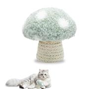 LuckyOpt Catnip Toys for Cats, Cute Plush Mushroom Shape Cat Toys for Indoor Cats Adult, Built-In Sound Stone Cat Chew Toy for Teeth Cleaning Interactive Boredom Relief (Green)