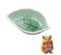 LuckyOpt Ceramic Hamster Bowl, Leaf-Shaped Pet Feeding Bowl, Ceramic Food Bowls Suitable for Hamsters Guinea Pigs and Birds (Green)