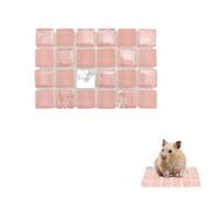 LuckyOpt Crystal Hamster Cooling Pad, Small Pet Ice Mat, Crystal Glass Inner Ice Crack Model, Suitable for Dwarf Hamster, Dwarf Fat Rat (Pink, 1PCS)