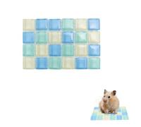 LuckyOpt Crystal Hamster Cooling Pad, Small Pet Ice Mat, Crystal Glass Inner Ice Crack Model, Suitable for Dwarf Hamster, Dwarf Fat Rat (Blue, 1PCS)