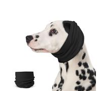 LuckyOpt Dog Ear Muffs, Soft Warm Dog Ear Defenders, Elastic Dog Snood Ear Protector for Anxiety Relief, Noise Protection, Grooming, Shower, Puppy and Cats Dog Ear Protector (Black, S)