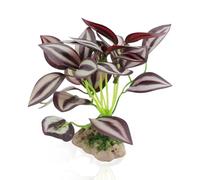 LuckyOpt Fish Tank Plant Decoration, Artificial Plastic Plant Leaves with Base, Aquarium Landscape Plant Ornament for Fish Tank Aquarium Decoration, Betta Rest Hiding Leaves (A)