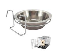LuckyOpt Hanging Dog Bowl, Stainless Steel Dog Bowl with Hanging Holder, Removable Hanging Food Bowl, Water Bowl in Cage Suitable for Cats, Dogs (13 cm)