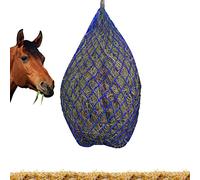 LuckyOpt Nylon Large Capacity Hay Net for Livestock - Small Holes Slow Feeder Mesh Hay Hanger Bag to Reduce Feed Waste, Multi-Use Storage Net for Horses Cattle Sheep Alpacas Chickens (Blue)