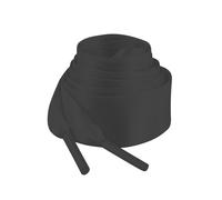 LuckyOpt Satin Ribbon Shoe Laces, 1Pair 2 CM Wide White Shoe Laces, Soft Laces Trainers Replacement Shoelace for Sports Shoes, Canvas Shoes, Sneakers, Women and Men, 100 CM (Black)