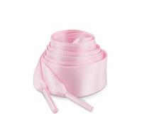 LuckyOpt Satin Ribbon Shoe Laces, 1Pair 2 CM Wide White Shoe Laces, Soft Laces Trainers Replacement Shoelace for Sports Shoes, Canvas Shoes, Sneakers, Women and Men, 100 CM (Pink)