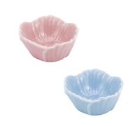 LuckyOpt Small Ceramic Hamster Bowl, Easy to Clean Anti Flipping Hamsters Food and Water Bowl, Small Animal Bowls for Dwarf Hamster, Parrots (Pink+Blue, s,2pcs)