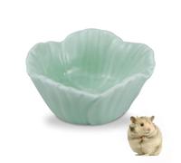 LuckyOpt Small Ceramic Pet Hamster Bowl, Easy to Clean Anti Flipping Hamster Food and Water Bowl Feeding Bowl, Small Animal Bowls for Golden Bears, Rabbits, Hedgehogs, Dutch Pigs, Parrots (Green, s)
