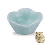 LuckyOpt Small Ceramic Pet Hamster Bowl, Easy to Clean Anti Flipping Hamster Food and Water Bowl Feeding Bowl, Small Animal Bowls for Golden Bears, Rabbits, Hedgehogs, Dutch Pigs, Parrots (Blue, s)