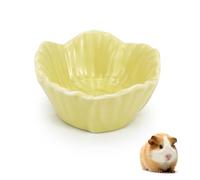 LuckyOpt Small Ceramic Pet Hamster Bowl, Easy to Clean Anti Flipping Hamster Food and Water Bowl Feeding Bowl, Small Animal Bowls for Golden Bears, Rabbits, Hedgehogs, Dutch Pigs, Parrots (Yellow)