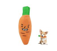 LuckyOpt Small Puppy Toy, Furry Pets Puppy Chew Toy, Interactive Give Small Medium Dog Boredom to Ease Teeth Cleaning (Carrots)