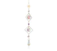 LuckyOpt Sun Catchers for Windows, Hanging Crystal Glass Suncatcher Decor, Rainbow Light Shadow Effect Crystal Sunlight Catcher Ornament for Windows Gardens Porches Balconies (Style A)
