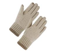 LuckyOpt Women's Winter Warm Gloves, Elastic Cuffs Winter Glove for Women, Thermal Touchscreen Gloves for Driving Cycling Working Walking Out (Khaki)