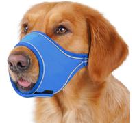 LUCKYPAW Dog Muzzle for Small Medium Large Dog Labrador Golden Retriever German Shepherd, Soft Oxford Cloth Muzzle to Prevent Biting Chewing for Training Grooming with Buckle Reflective Strip