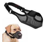 LUCKYPAW Dog Muzzle, Mesh Muzzle for Large Medium Small Dogs Allows Full Pant Drinking Mouth Cover to Prevent Biting Chewing Scavenging Adjustable Breathable Mouth Guard(Black,XL)
