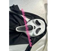 LuckyQianyi Scream Mask, Halloween, Horror Film Mask, Realistic Ghost Mask Made of Latex, Ghost Mask, Suitable for Halloween Costume Parties, Carnival and Cosplay (LUCKY-D)