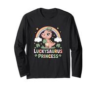 Luckysaurus Princess St Patricks Day Girl Toddler Outfit Long Sleeve T-Shirt