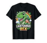 Luckysaurus Rex St Patricks Day Dino Kids Rawr Outfit T-Shirt