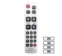 LuckyStar Big Button Universal Remote Control A-TV2, Initial Setting for Lg, Vizio, Sharp, Zenith, Panasonic, Philips, RCA - Put Battery to Work, No Program Needed