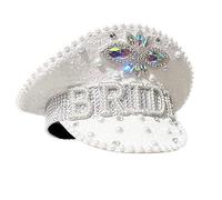 Luckystardom Handmade Bride Hat - Hen Party Games and Accessories - Photo Booth Props for Parties, Bride Tribes, Pool Parties and Weddings - White T4